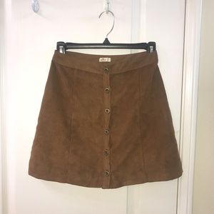 Hollister Suede Brown Skirt